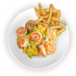 Prawn Omelette & Chips 